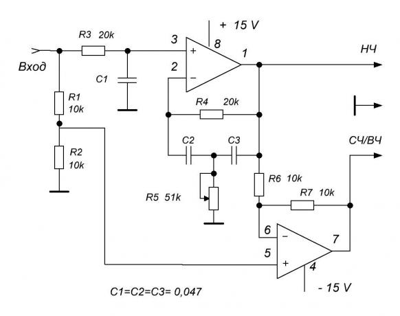 Descrizione del circuito di filtro attivo per il sistema di riproduzione dual band