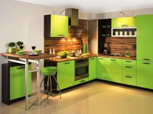 Cucina verde e bianca - colore lime