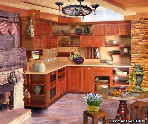 La cucina in stile country è l'ideale per una casa privata