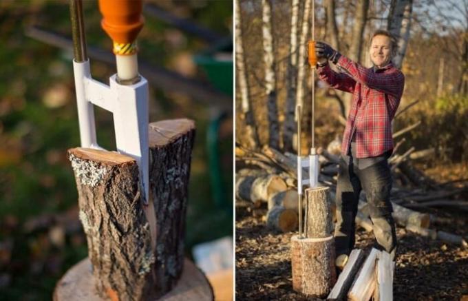 Mannaia semplice, che sostituirà la scure per tagliare la legna in un agriturismo