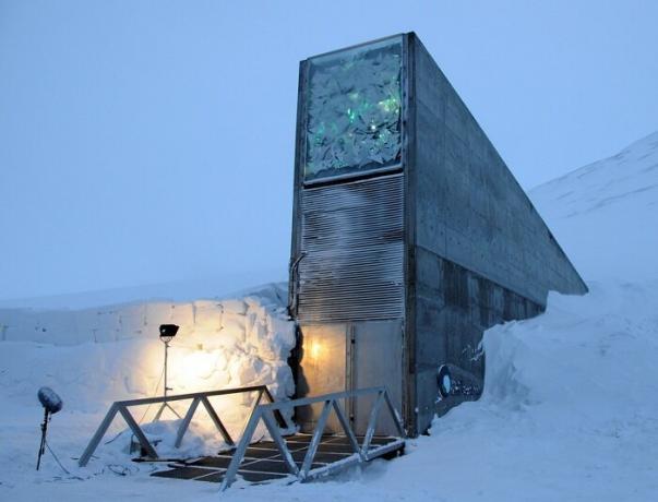 Seed Vault Svalbard globale su Spitsbergen.