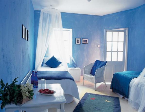 Foto della camera da letto in blu