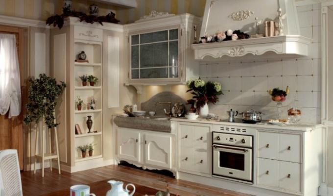 Cucina rustica (44 foto): istruzioni video per decorare l'interior design con le tue mani, che tipo di mobili, tende, pick up, prezzo, foto