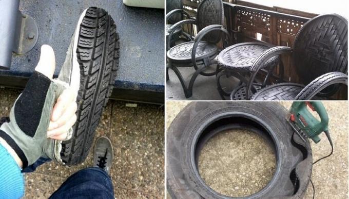  Che cosa può essere fatto di vecchi pneumatici.