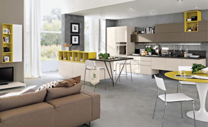 Design del soggiorno della cucina in una casa privata (42 foto): istruzioni video fai-da-te per la decorazione d'interni, prezzo, foto