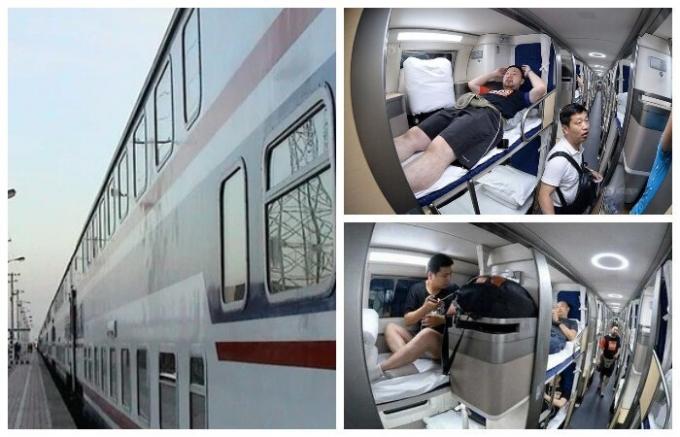 Una sorta di letto nel treno ad alta velocità (Cina).