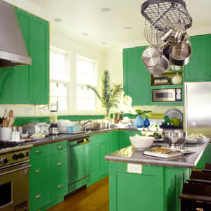 Originale set da cucina in verde