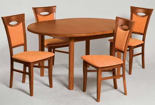 Quando si sceglie un tavolo, non dimenticare di raccogliere immediatamente sedie con una consistenza adeguata
