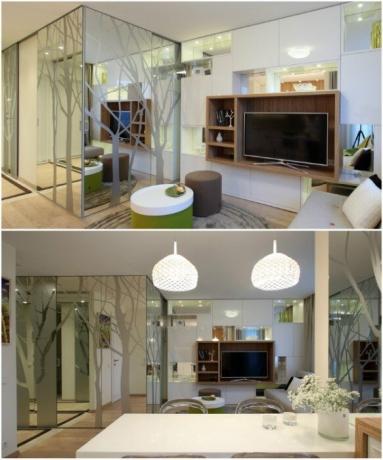 L'interno dell'appartamento armoniosamente intrecciate eco-stile minimalismo scandinavo e motivi rustici. | Foto: kvartirastudio.ru.