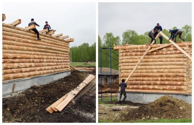 La costruzione di altre due case per i futuri agricoltori (Sultanov, Chelyabinsk Regione).